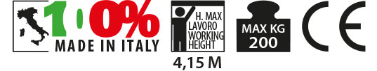 HWS.EL - Sollevatore di materiali, portata max di 200 Kg, h. max 4,5 m, regolazione elettrica