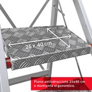 SGP - Professional aluminium step stool - Knurled aluminium professional stool with wide reinforced steps